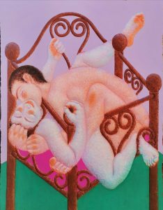 Composition in Lilac and Green